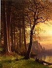 Albert Bierstadt Sunset in California, Yosemite painting